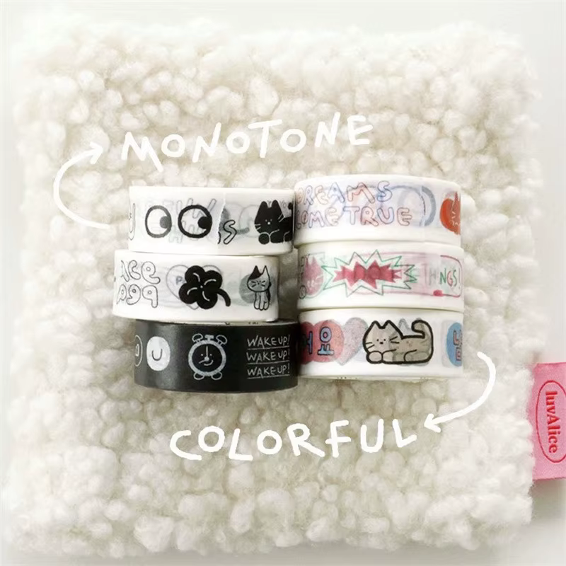 Cinta washi adhesiva decorativa con diseño graffiti para manualidades