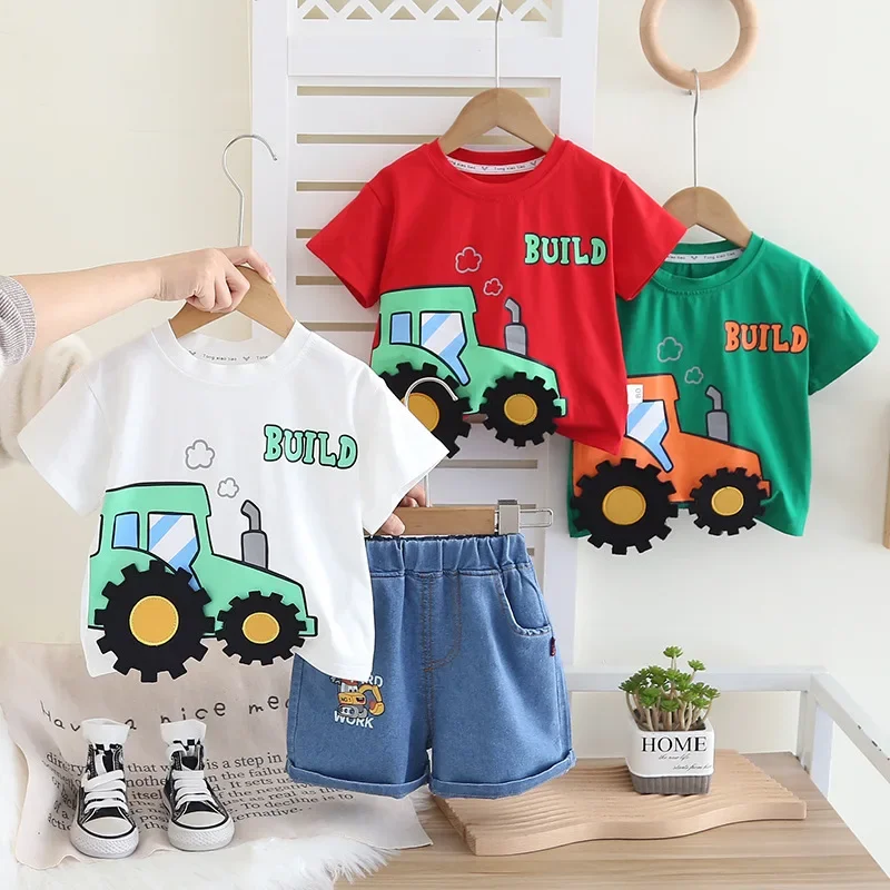 Conjunto informal de bebé camisetas dibujos y pantalón vaquero - imagen 5