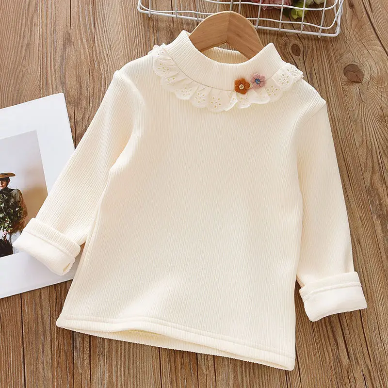 Leotardos térmicos de forro polar para niña con volantes decorativos - imagen 5
