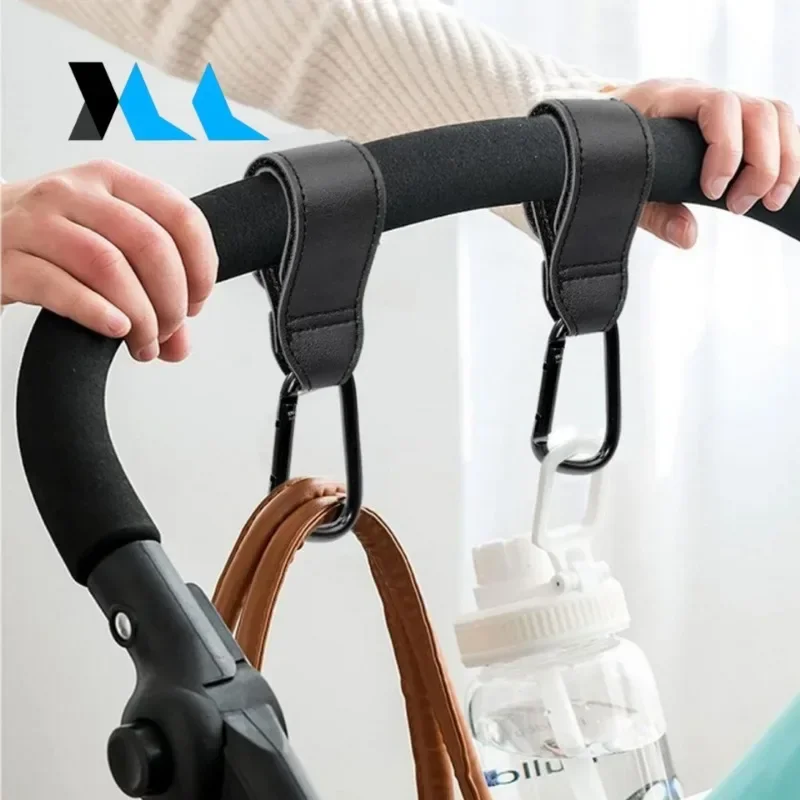 Gancho organizador de cuero para bolso de cochecito – Giratorio 360° - imagen 4
