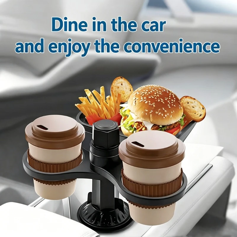 Portavasos para coche con bandeja giratoria 360° - imagen 2