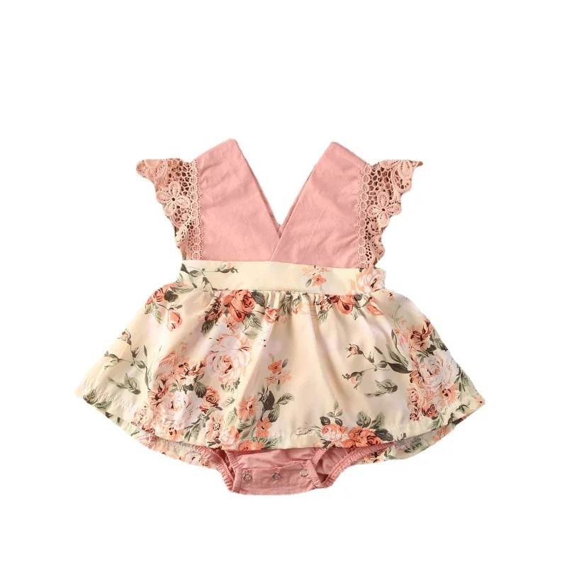 Vestido de encaje con flores rojas para niña – Estilo princesa - imagen 3