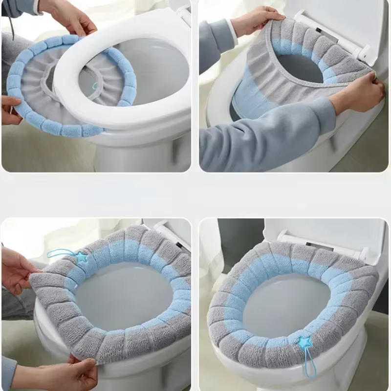 Cojín de baño invierno para asiento sanitario lavable - imagen 4