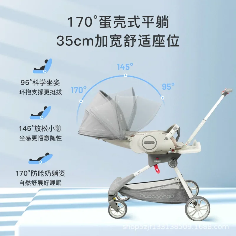 Cochecito de bebé V9 plegable ligero con asiento alto cómodo