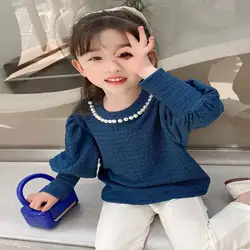 Blusa de princesa con cuentas para niña – Manga larga