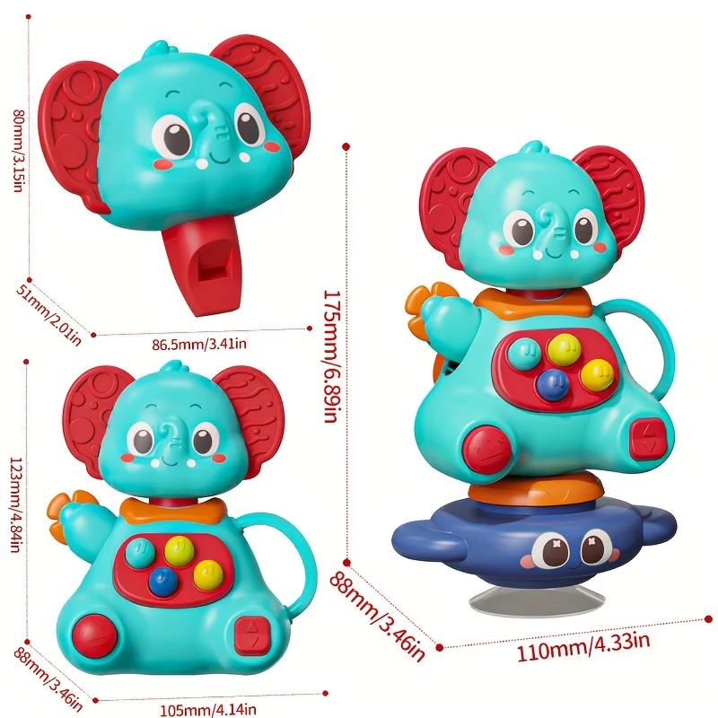 Elefante giratorio con ventosa para bebés – Juguete estimulación - imagen 2