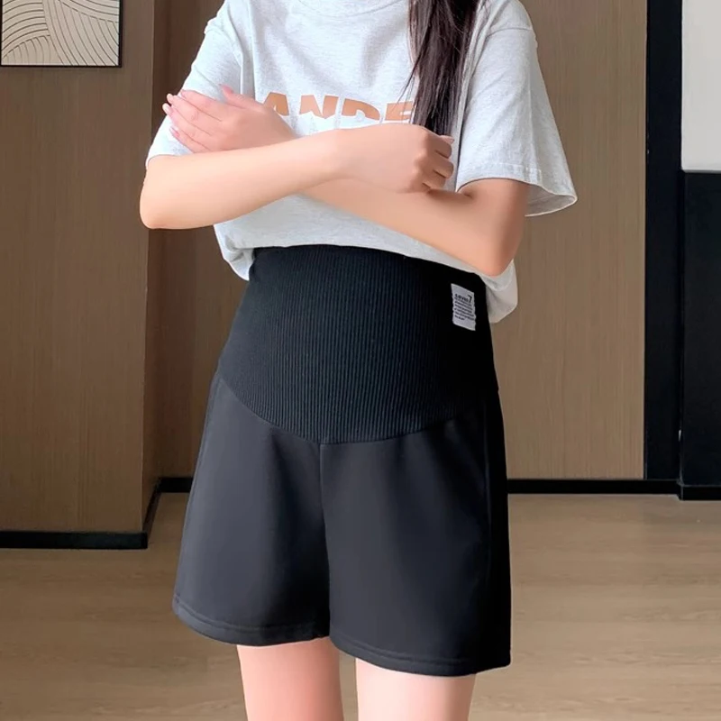 Pantalones cortos de maternidad de verano con ajuste para el vientre - imagen 3