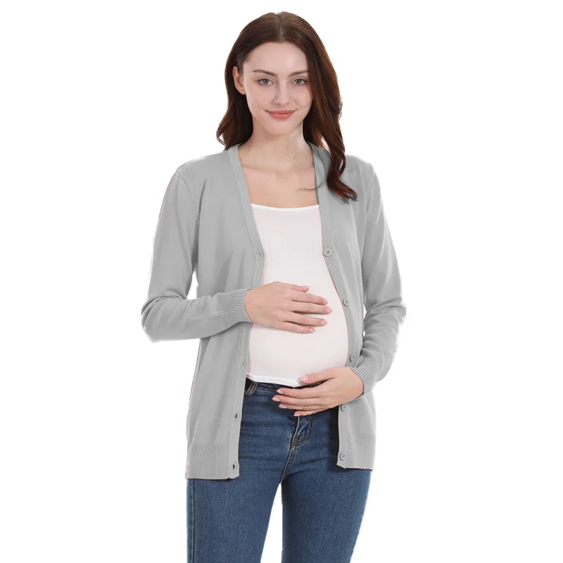 Ropa de maternidad con lactancia: cárdigan de manga larga talla grande - imagen 4