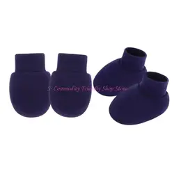 Juego manoplas y calcetines para recién nacidos, antiarañazos