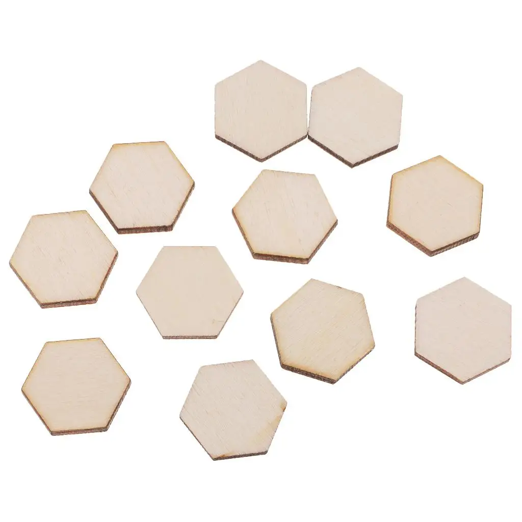 Baldosas hexagonales de madera para manualidades navideñas