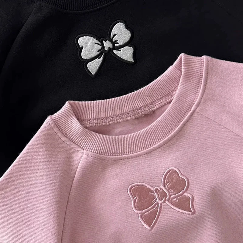 Conjunto sudadera bebé para niña con lazo y estilo dulce - imagen 5