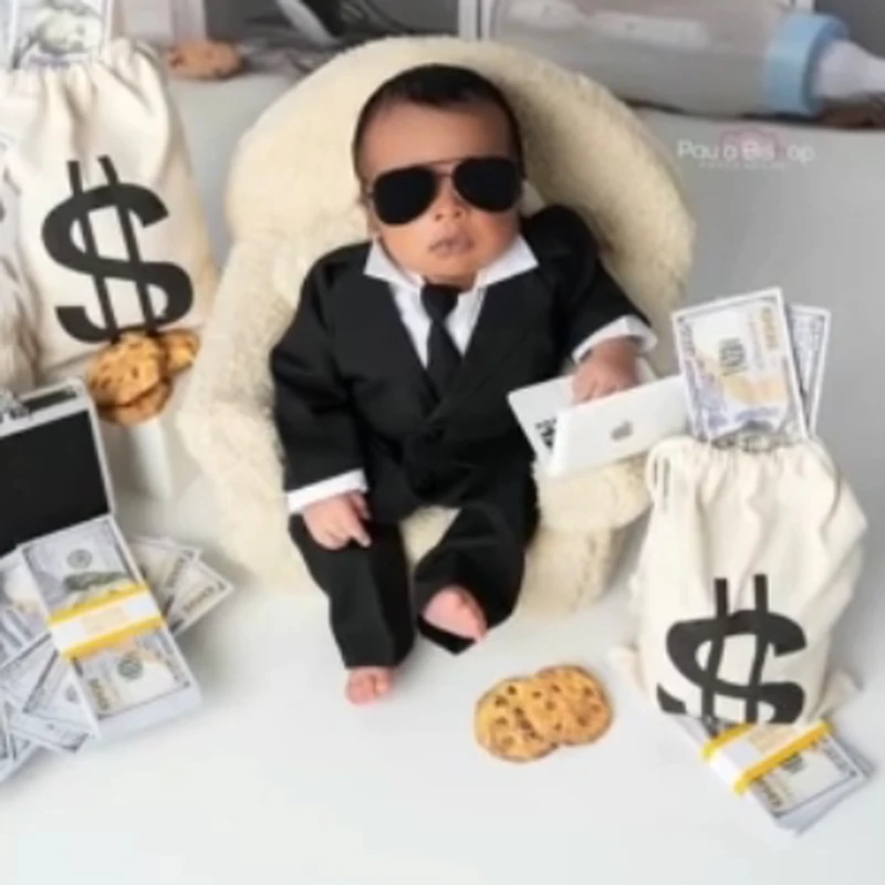 BOSS Conjunto foto recién nacido chaleco pajarita caballero dos piezas