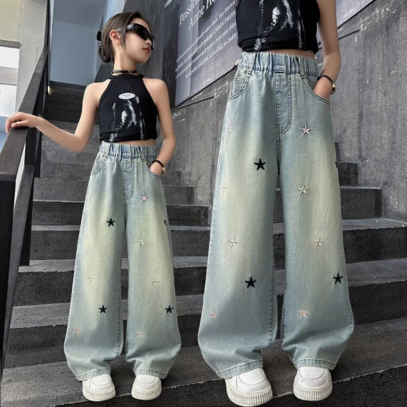 Pantalones vaqueros sueltos para niñas primavera otoño - imagen 5