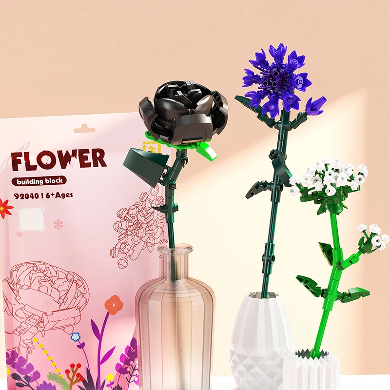 Bloques de construcción Flores Botanical – Juguete educativo 3D para niños - imagen 4