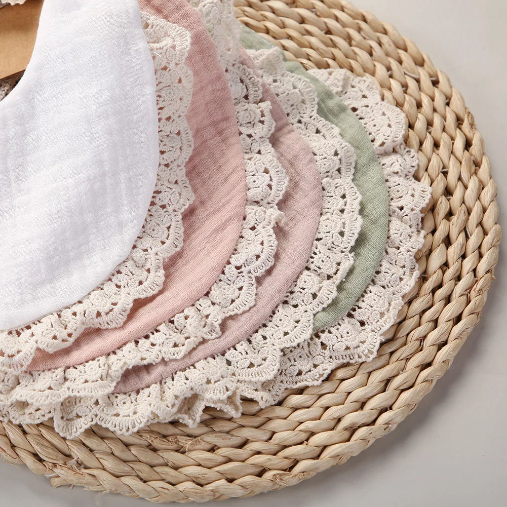 Babero muselina con borlas para bebé – Paño eructar ajustable unisex - imagen 5