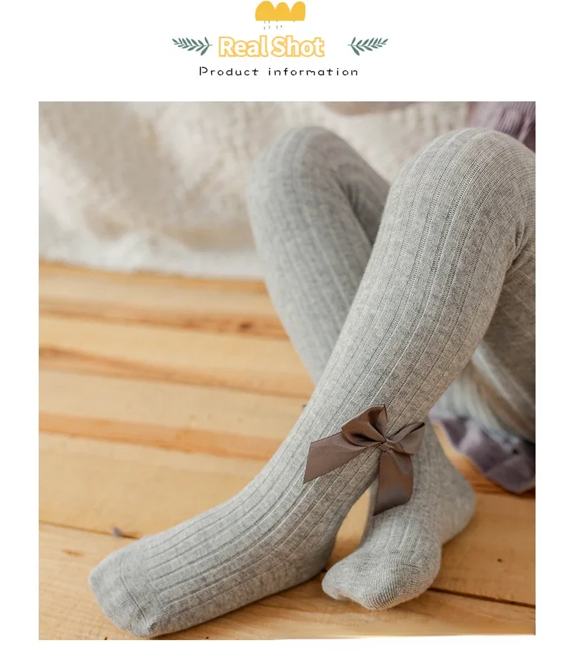 Pantimedias niña con lazo grande – rayas verticales - imagen 4