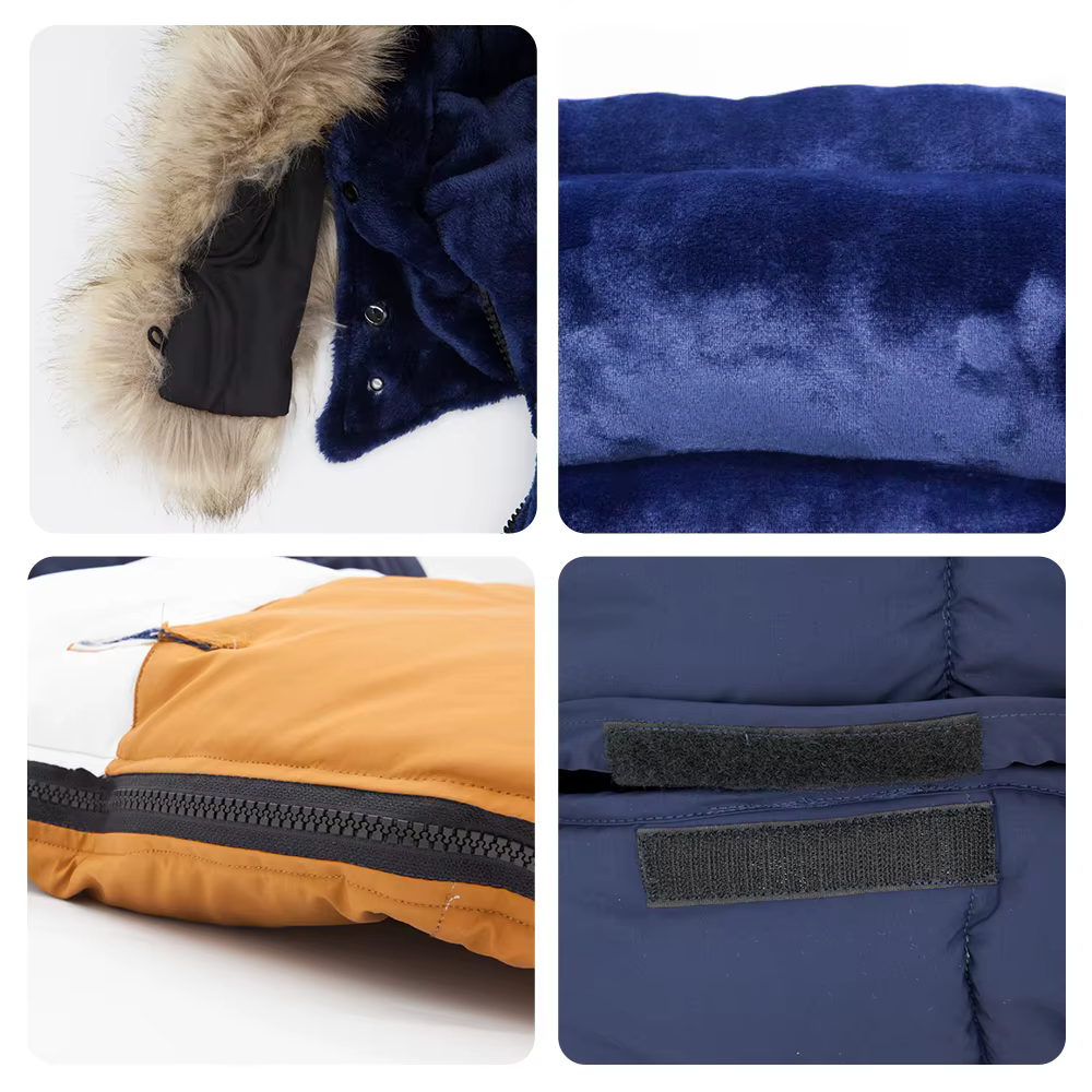 Funda de invierno para cochecito con piel extraíble, a prueba viento - imagen 5