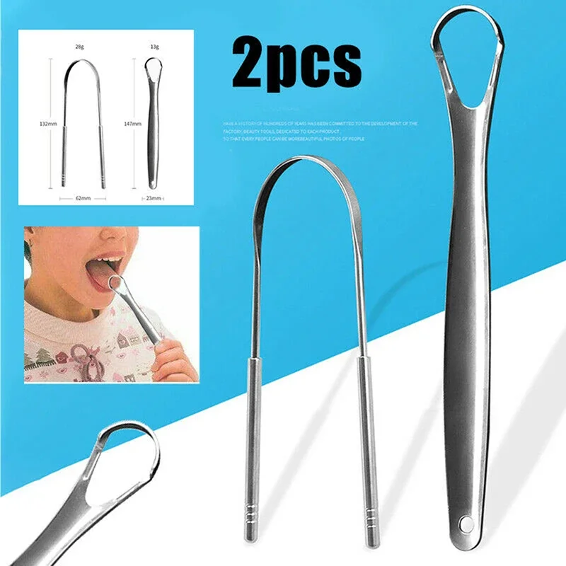 Limpiador de lengua de acero inoxidable para higiene bucal - imagen 2