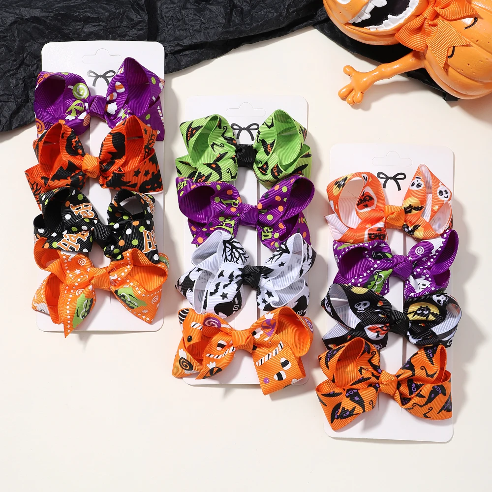 Pinzas pelo lazo calavera Halloween niña – Pack 4 unidades - imagen 4