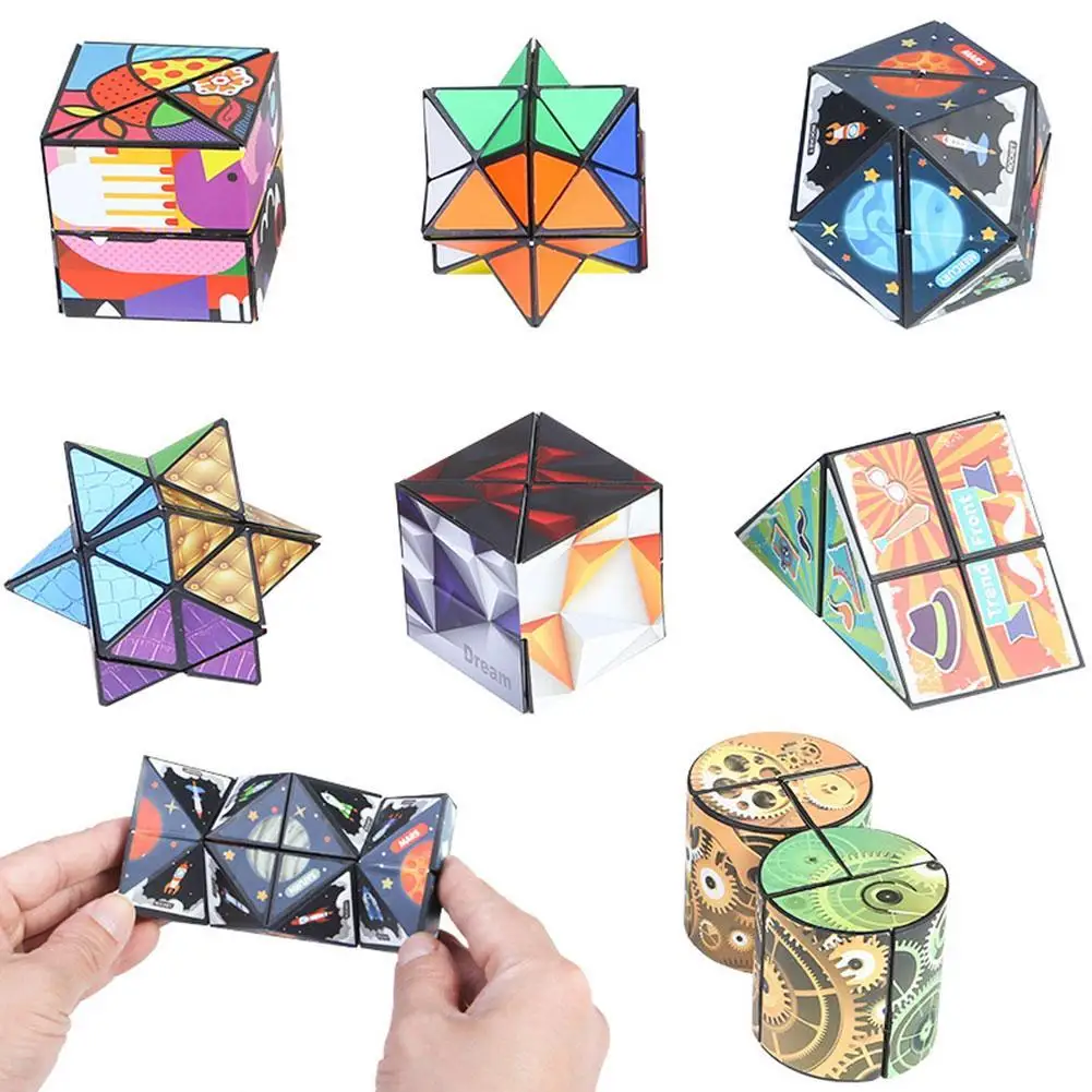 Cubo mágico antiestrés magnético para niños, rompecabezas infinito - imagen 5