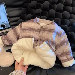 Abrigo acolchado de invierno para niñas, chaqueta cálida cuello redondo