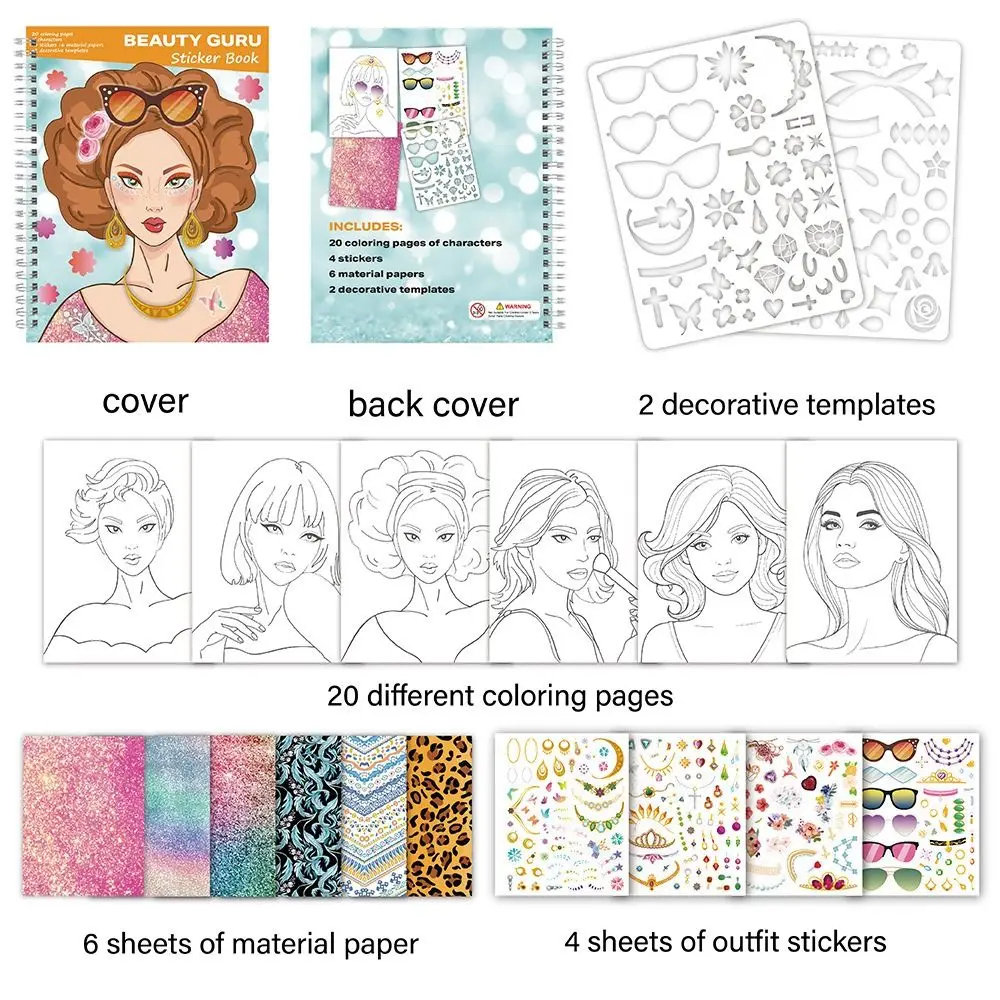 Libro de pegatinas autoadhesivas lavables para disfrazar y colorear - imagen 2