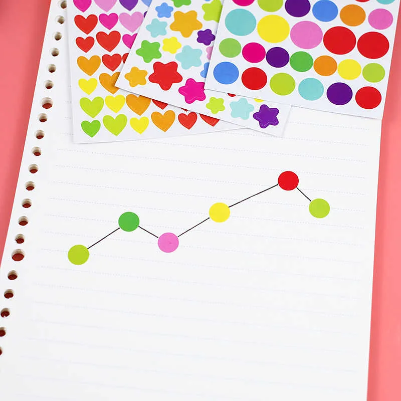 Pegatinas autoadhesivas infantiles con formas de estrella y corazón - imagen 3