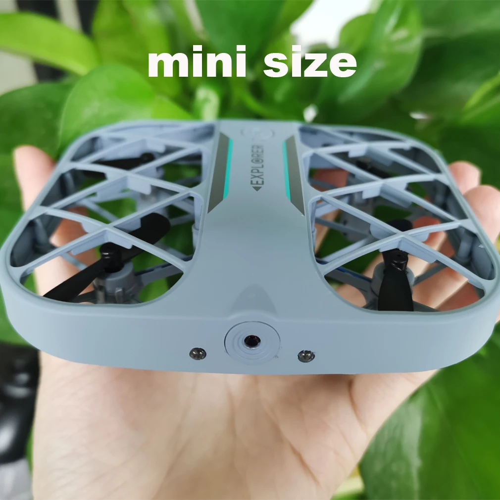 Minidrón JJRC H107 vista frontal con protector de hélices