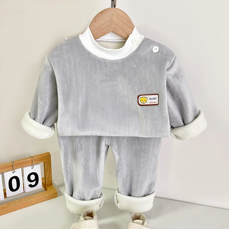Conjunto de pijama de bebé acolchado grueso, manga larga - imagen 4