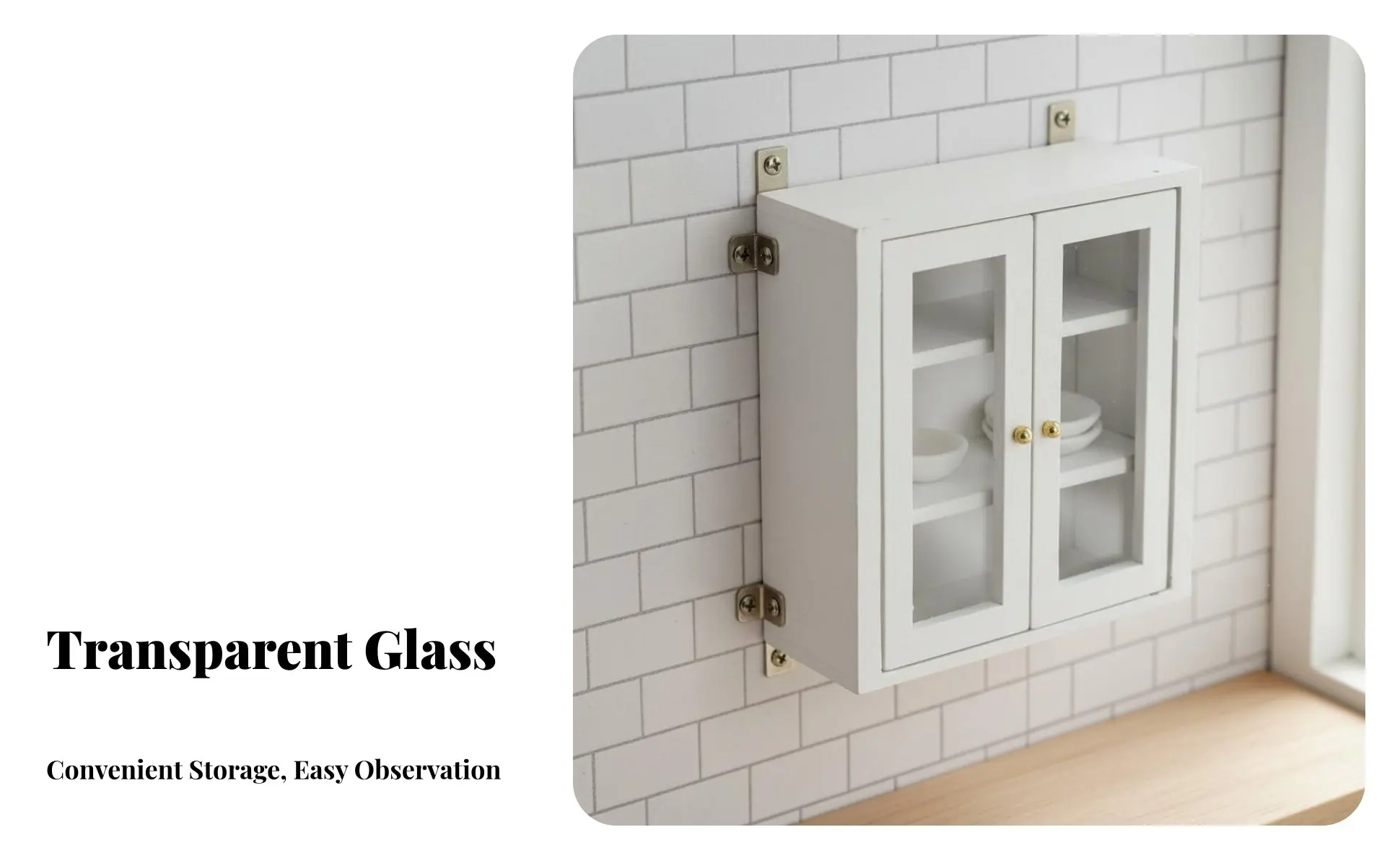 Gabinete mini de pared para composiciones de casa de muñecas