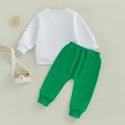 Conjunto de bebé primavera: sudadera y pantalón con estampado trébol