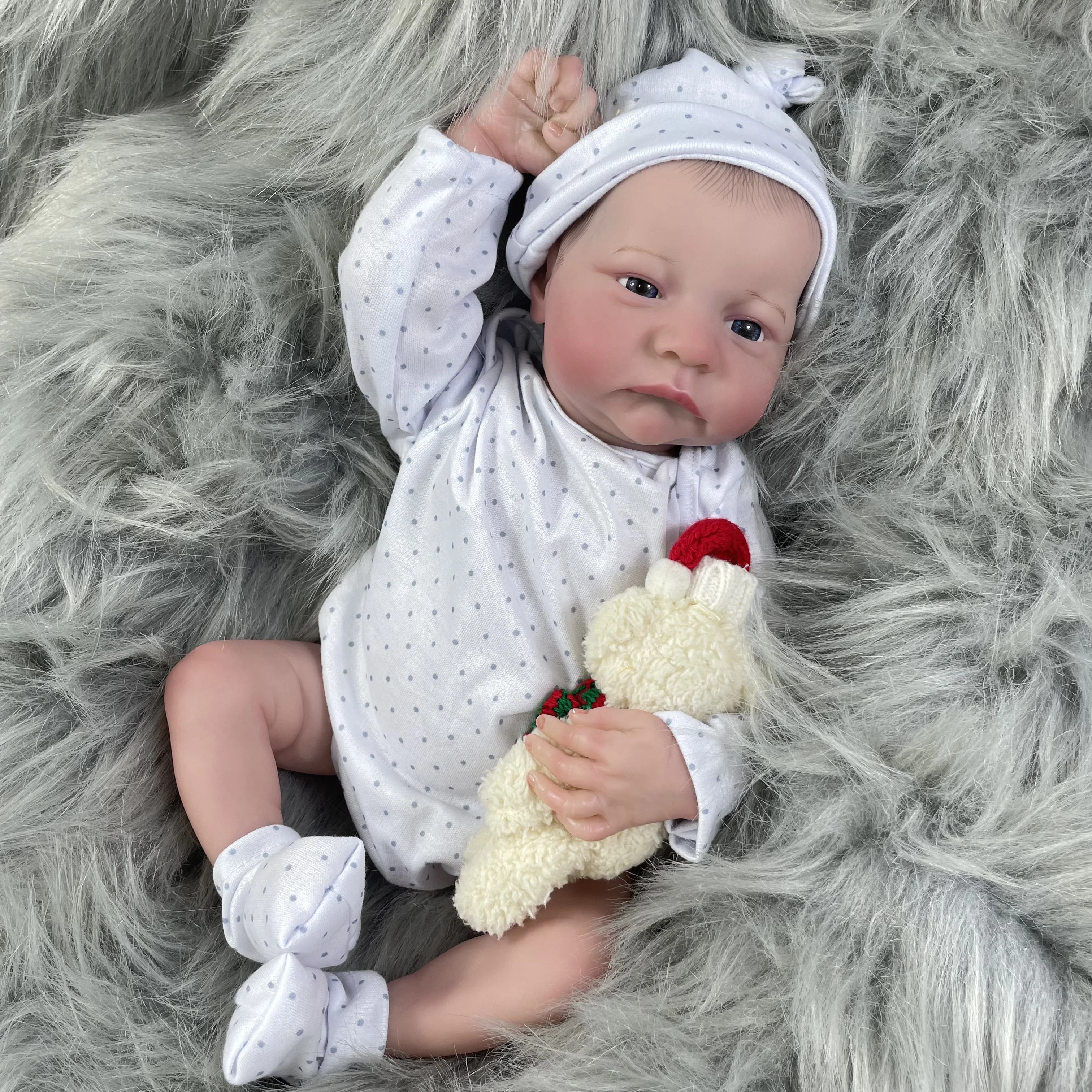 Muñeca Reborn realista Levi Awake de cuerpo completo impermeable - imagen 4