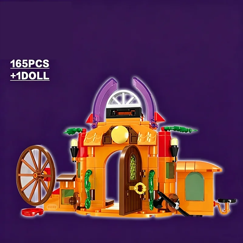 Bloques de construcción de coche calabaza Halloween con mini muñecas - imagen 2