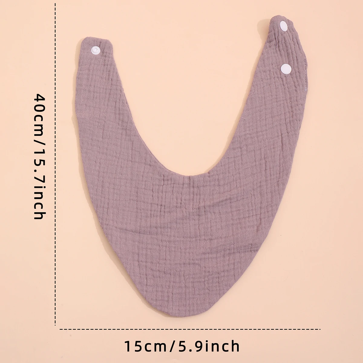 Babero bandana de algodón suave para bebé con broche a presión - imagen 2