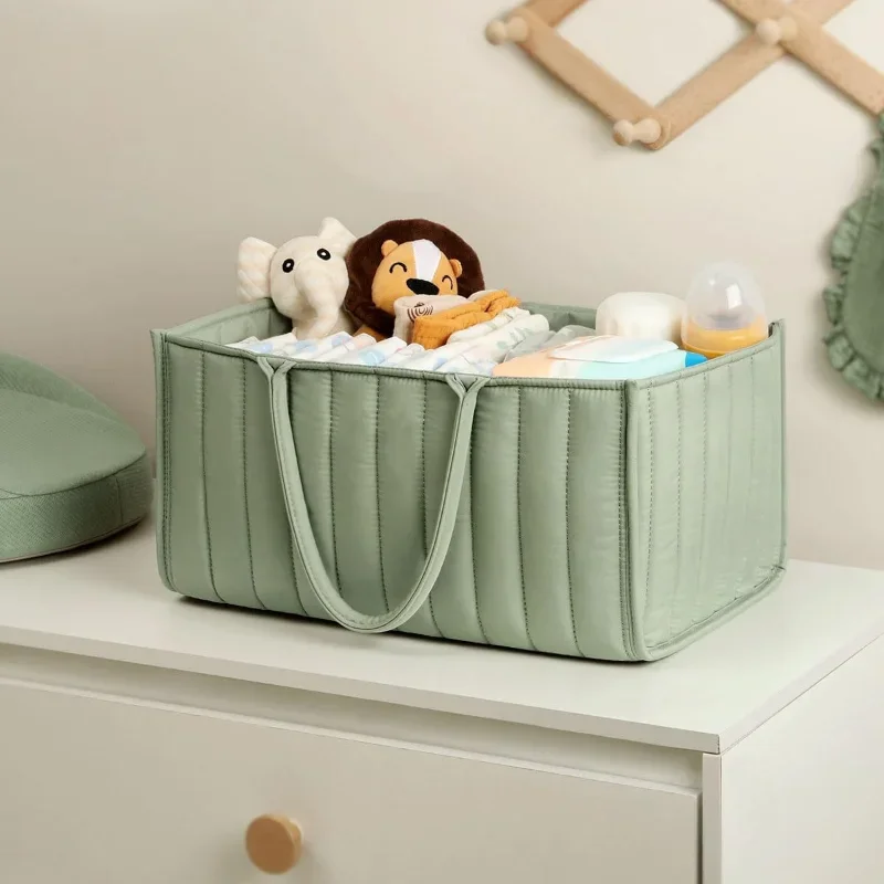 Bolsa organizadora de pañales portátil con compartimentos plegables - imagen 2