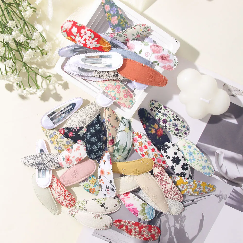 Pinzas para el pelo bebé niña con clips gota de agua flores estampadas - imagen 3