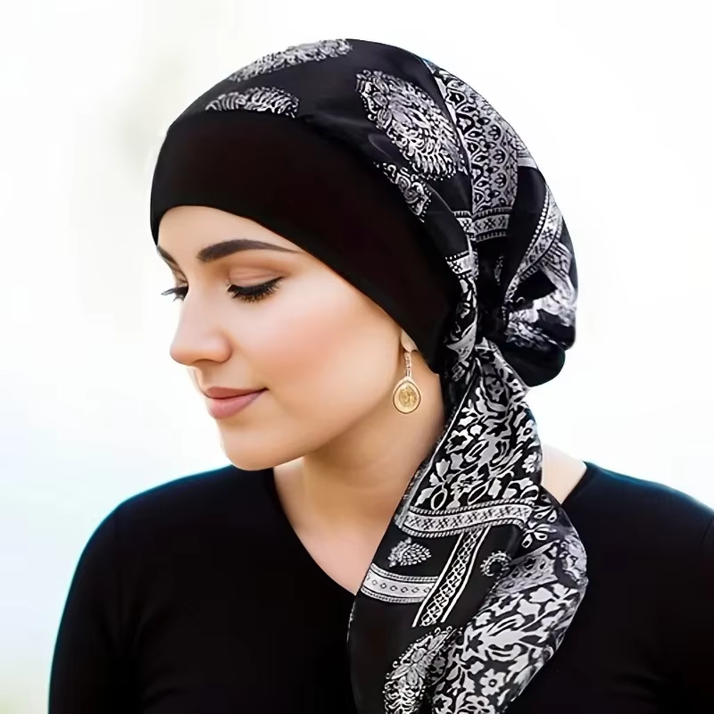 Gorro de dormir satinado para turbante con hijab envolvente mujer - imagen 4