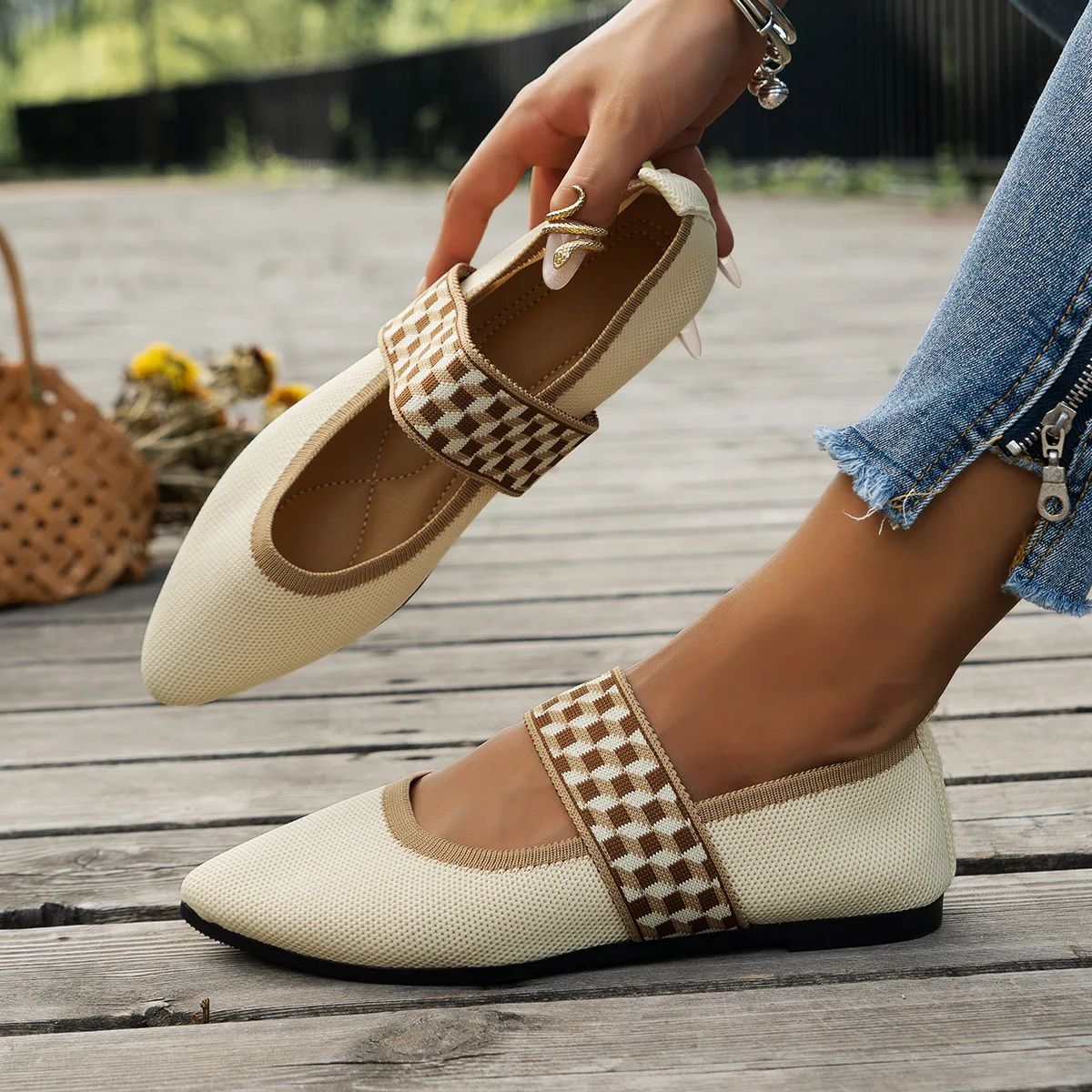 Bailarinas en punto con bloques de color para niña – Estilo cómodo - imagen 3
