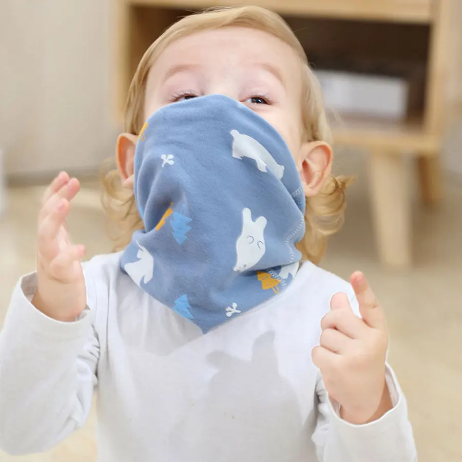 Bufanda de cuello invernal cálida en algodón suave para niños y bebés - imagen 2