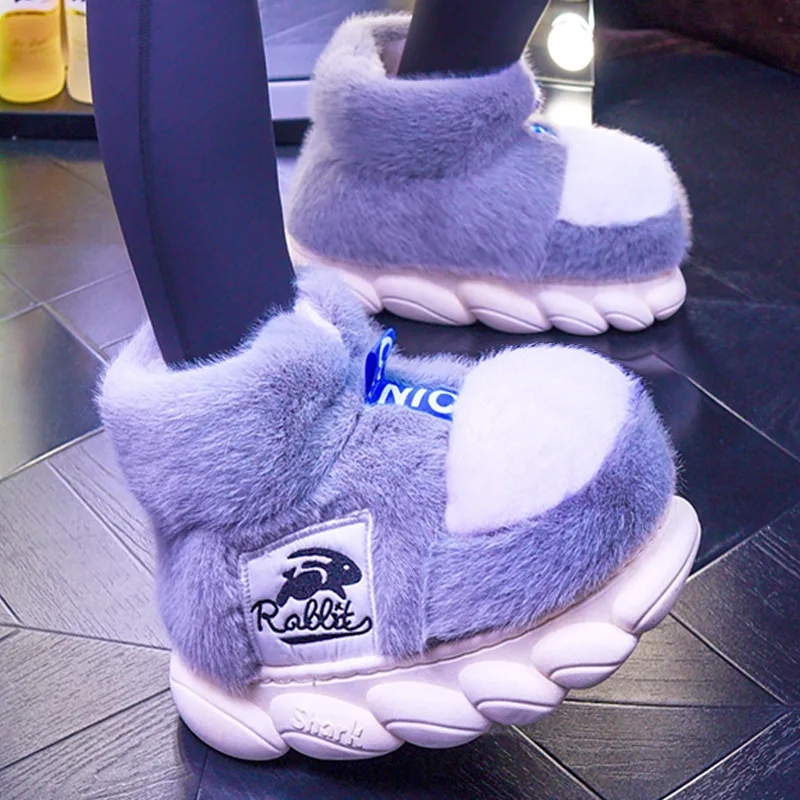 Zapatillas de felpa acolchadas para invierno – Tacón plataforma