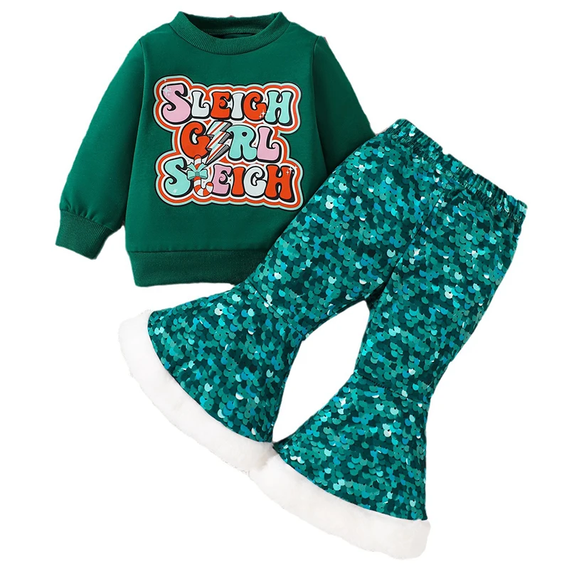 Conjunto de invierno con top de Navidad y pantalón de lentejuelas - imagen 5