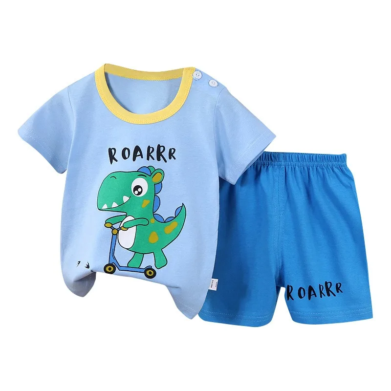 Conjunto camiseta de algodón de manga corta para niños de verano - imagen 4
