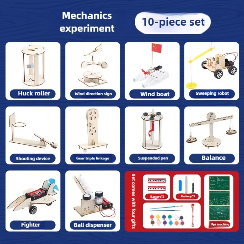 Componentes del kit distribuidos sobre mesa de trabajo