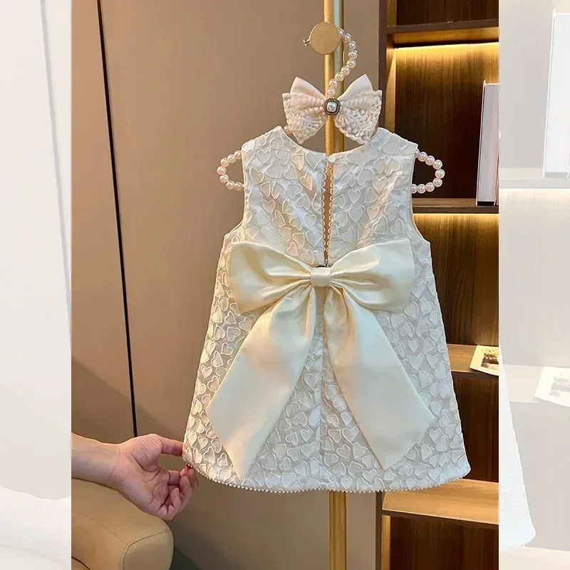 Vestido tweed clásico de niña – princesa vintage - imagen 3