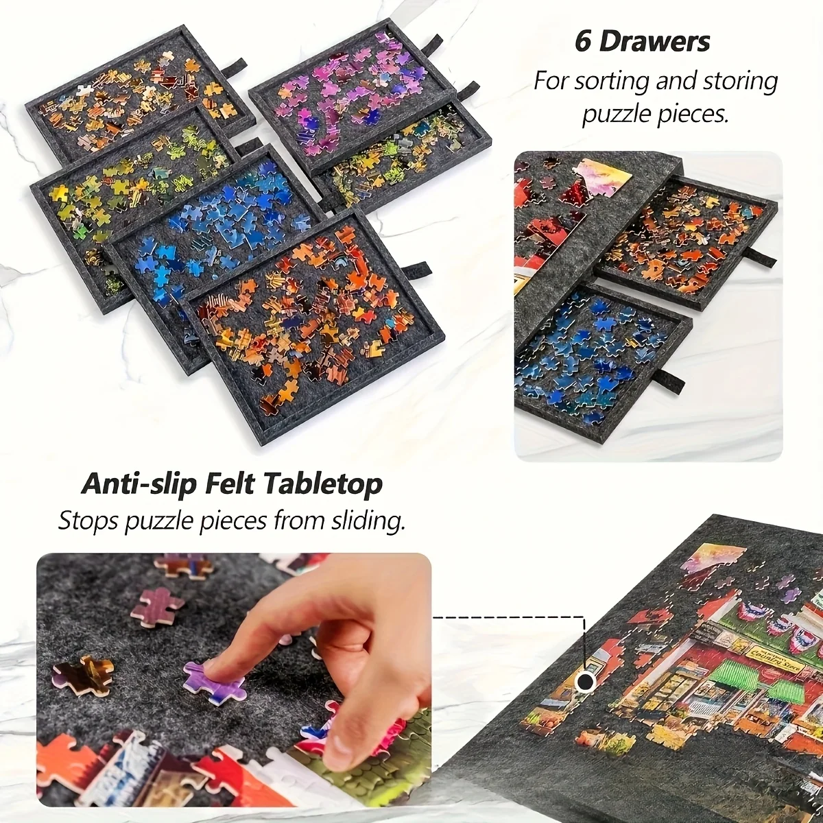 Superficie de trabajo de la mesa de puzzles