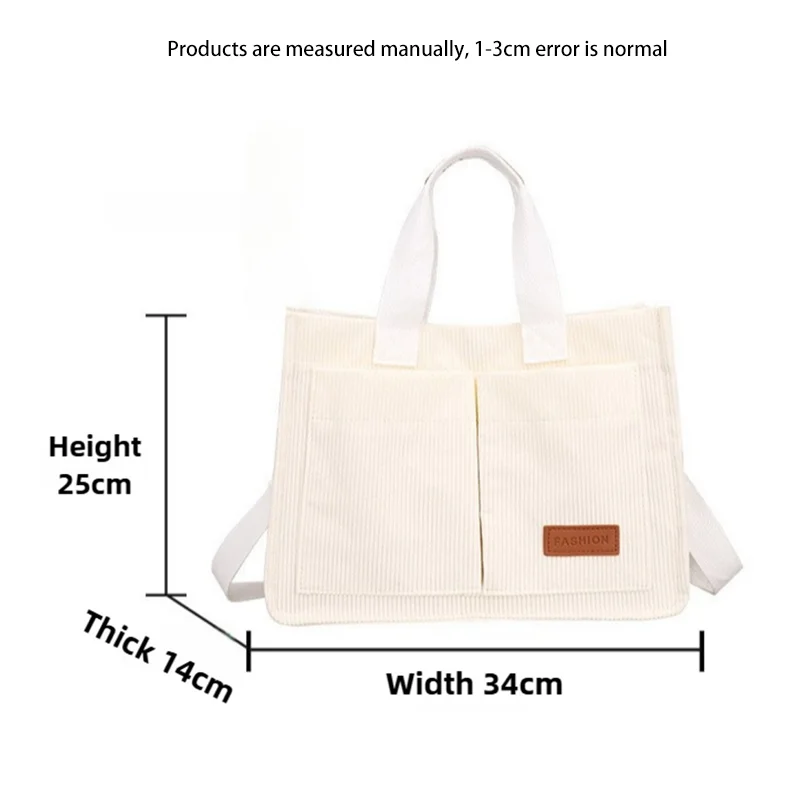 Bolso bandolera de pana con correa ajustable y compartimentos - imagen 3