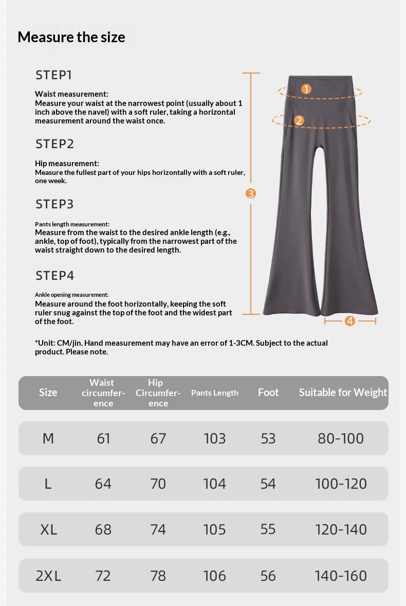 Pantalón acampanado deportivo para uso exterior y fitness
