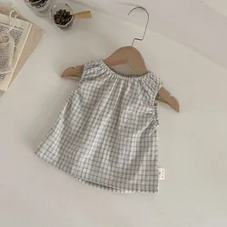 MILANCEL Conjunto verano bebé top sin mangas cuadros y pantalón corto