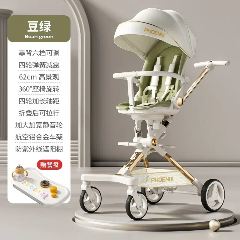 Andador para bebés plegable bidireccional, sentado y tumbado