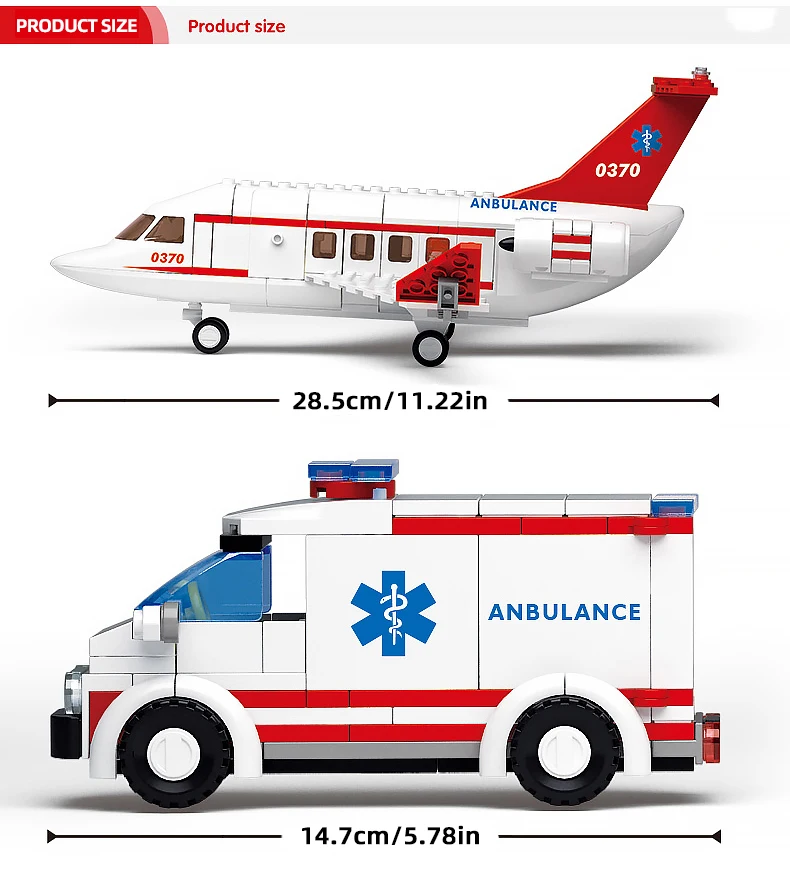 Vista del avión ambulancia completo